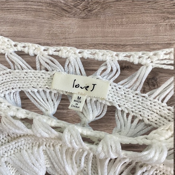 Love J Braided Woven Floral White‎ Boho Top, Medium - Picture 3 of 12